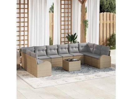 Set pohovek 11 pcs Béžová polyratan 3346230