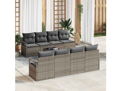 Set pohovek 7 pcs Šedá polyratan 3346309