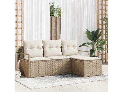 Set pohovek 4 pcs Béžová polyratan 3346331