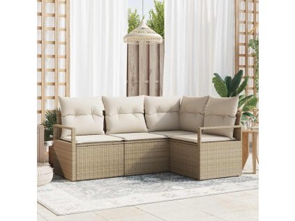 Set pohovek 4 pcs Béžová polyratan 3346361