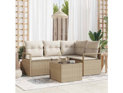 Set pohovek 5 pcs Béžová polyratan 3346371