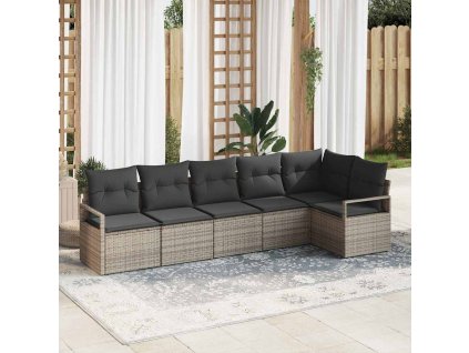 Set pohovek 6 pcs Šedá polyratan 3346399