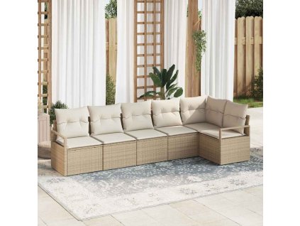 Set pohovek 6 pcs Béžová polyratan 3346401