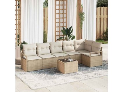 Set pohovek 7 pcs Béžová polyratan 3346411