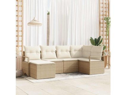 Set pohovek 6 pcs Béžová polyratan 3346451
