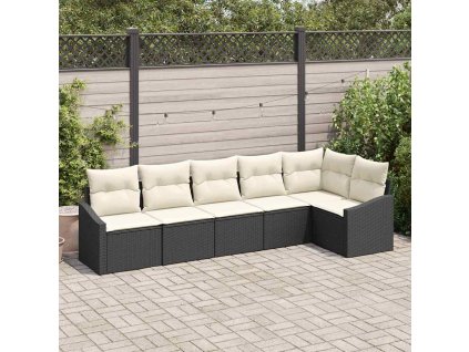 Sada zahradních pohovek 6 pcs Černá Poly ratan 3346737