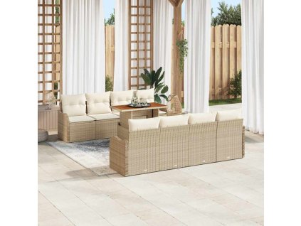 Sada zahradních pohovek s polštářem 7 pcs béžová a krémová 3349434