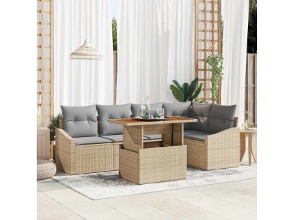 Zahradní jídelní souprava Beige a šedá 100 x 55 x 73 cm 3349839