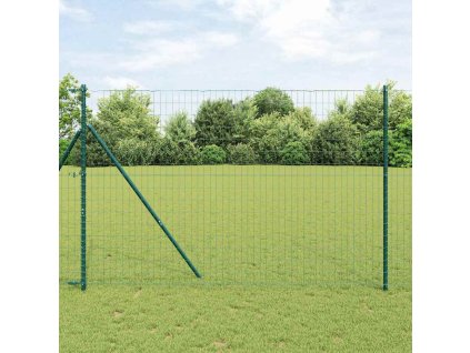 Plot s sloupkem Zelená 1,5 x 10 m Ocel a PVC 3350293