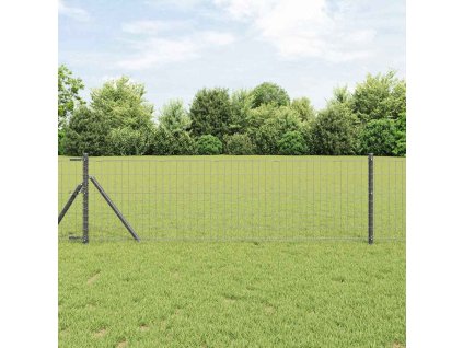 Plot s sloupkem Šedá 0,6 x 25 m Ocel a PVC 3350412