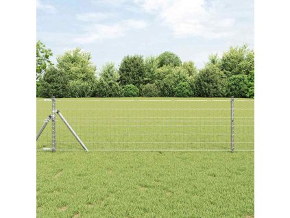 Plot s sloupkem Stříbrná 0,6 x 10 m Ocel a PVC 3350468