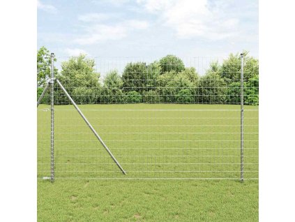 Plot s sloupkem Stříbrná 1,5 x 10 m Ocel a PVC 3350473