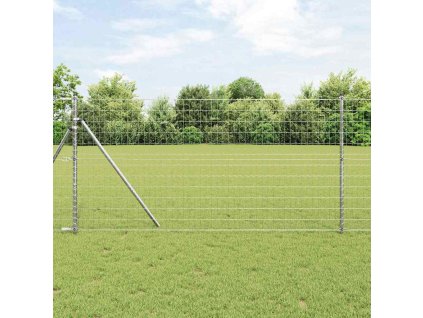 Plot s sloupkem Stříbrná 1 x 25 m Ocel a PVC 3350501