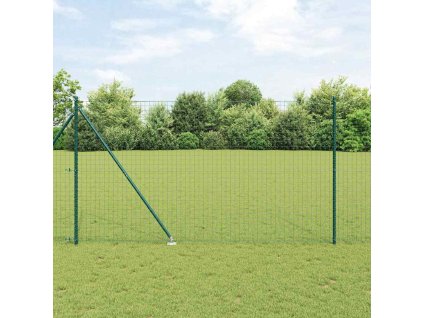 Plot s sloupkem Zelená 1,6 x 10 m Ocel a PVC 3350543