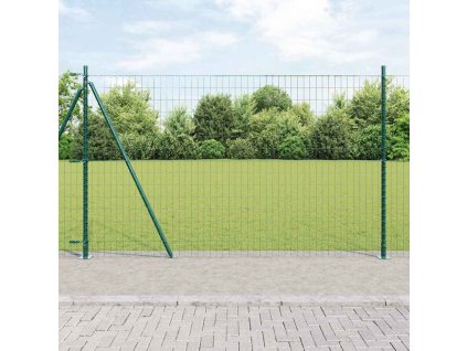 Plot s sloupkem Zelená 1,4 x 10 m Ocel a PVC 3350822