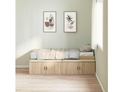 Rám postele Sonoma dub 100 x 200 cm kompozitní dřevo 3335183