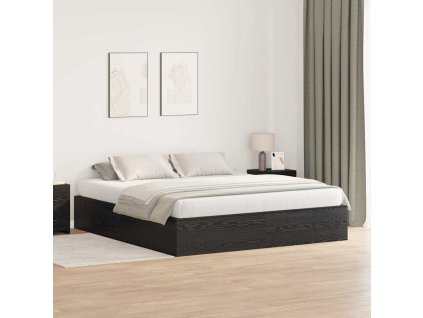 Rám postele s úložným prostorem Černý dub 200 x 200 cm 3335358