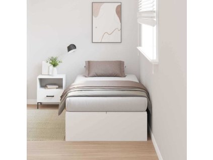 Rám postele s úložným prostorem s úložištěm Bílá 90 x 190 cm 3335405