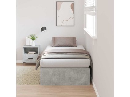 Rám postele s úložným prostorem Betonově šedá 90 x 190 cm 3335408
