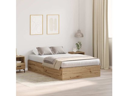 Rám postele s úložným prostorem Artisanový dub 120 x 190 cm 3335428