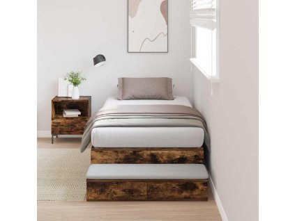 Rám postele s úložným prostorem se zásuvkou Kouřový dub 90 cm 3335609