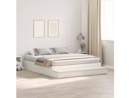 Rám postele s úložným prostorem Bílá 200 cm kompozitní dřevo 3335621