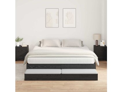 Rám postele s úložným prostorem se zásuvkou Černý dub 200 cm 3335622