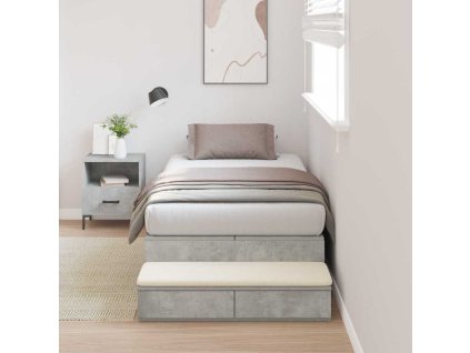 Rám postele s úložným prostorem se zásuvkou Betonově šedá 90 cm 3335672