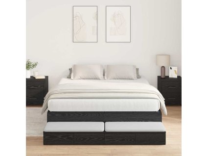 Rám postele s úložným prostorem se zásuvkou Černý dub 140 cm 3335694