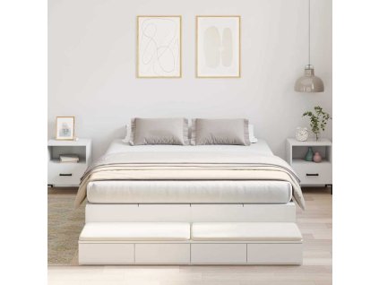 Rám postele s úložným prostorem Bílá 135 cm kompozitní dřevo 3335701