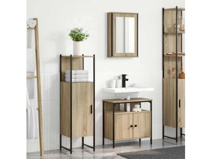 Sada koupelnového nábytku s policí 3 pcs Hnědá Kompozitní dřevo 3345148