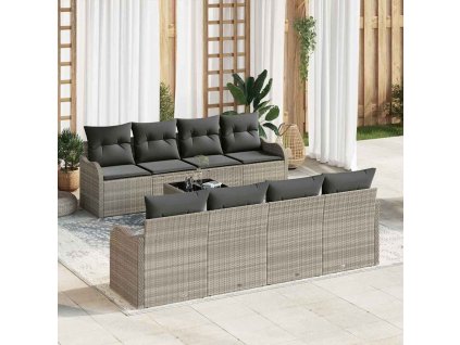 Sada zahradních pohovek Světle šedá 55 x 55 x 37 cm polyratan 3345632