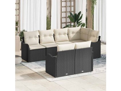 Sada zahradních pohovek Černá polyratan 3345737