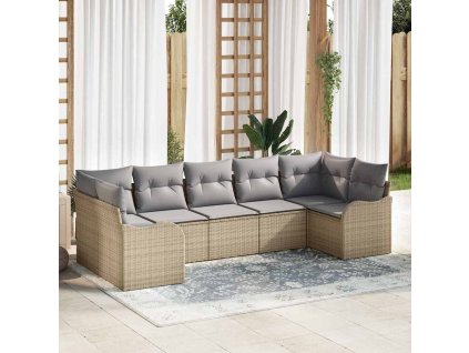 Sada zahradních pohovek Béžová polyratan 3345850