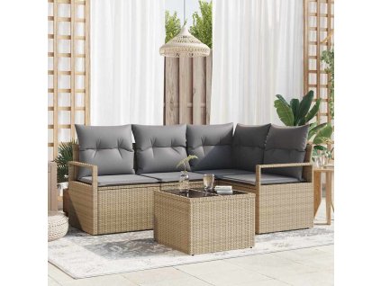 Set pohovek 5 pcs Béžová polyratan 3346370
