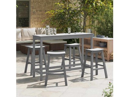 Zahradní barová souprava 4 pcs Světle šedá HDPE 3335806