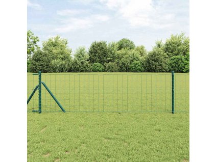 Plot s sloupkem Zelená 0,8 x 25 m Ocel a PVC 3350328