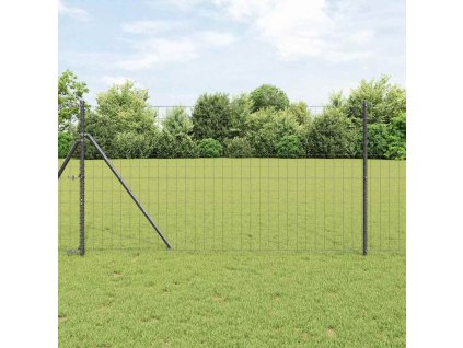 Plot s sloupkem Šedá 1,2 x 10 m Ocel a PVC 3350389
