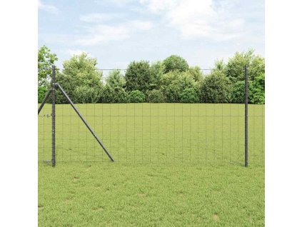 Plot s sloupkem Šedá 1,4 x 10 m Ocel a PVC 3350398