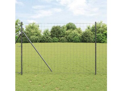 Plot s sloupkem Šedá 1,6 x 10 m Ocel a PVC 3350400