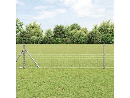 Plot s sloupkem Stříbrná 0,8 x 10 m Ocel a PVC 3350453