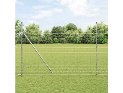 Plot s sloupkem Stříbrná 1,5 x 10 m Ocel a PVC 3350489