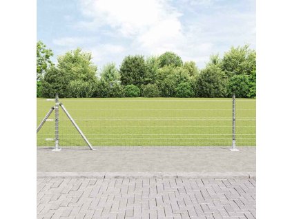 Plot s sloupkem Stříbrná 0,4 x 25 m Ocel 3351028