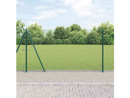 Plotový sloupek. Zelená 10 x 1,2 m (16 x 16 mm síť) Ocel a PVC 3352405