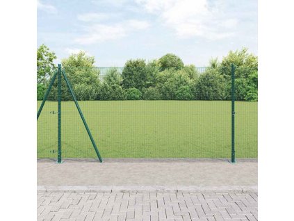 Plotový sloupek. Zelená 25 x 1,2 m (12 x 12 mm síť) Ocel a PVC 3352439