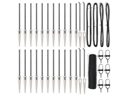 Plotový sloupek. Šedá 50 x 1 m (36 mm síť) Ocel a PVC 3353273