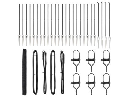 Plotový sloupek. Šedá 50 x 1,6 m (36 mm pletivo) Ocel a PVC 3353289