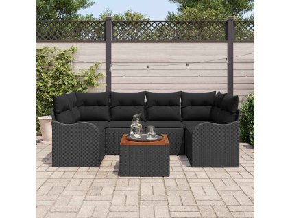 Sada zahradních pohovek 7 pcs Černá 3356077