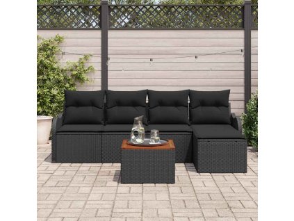 Sada zahradních pohovek 6 pcs Černá 3356112