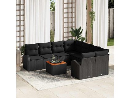 Sada zahradních pohovek 9 pcs Černá 3356231